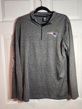 NFL Apparel Gray Patriots Long Sleeve Active Top Medium
